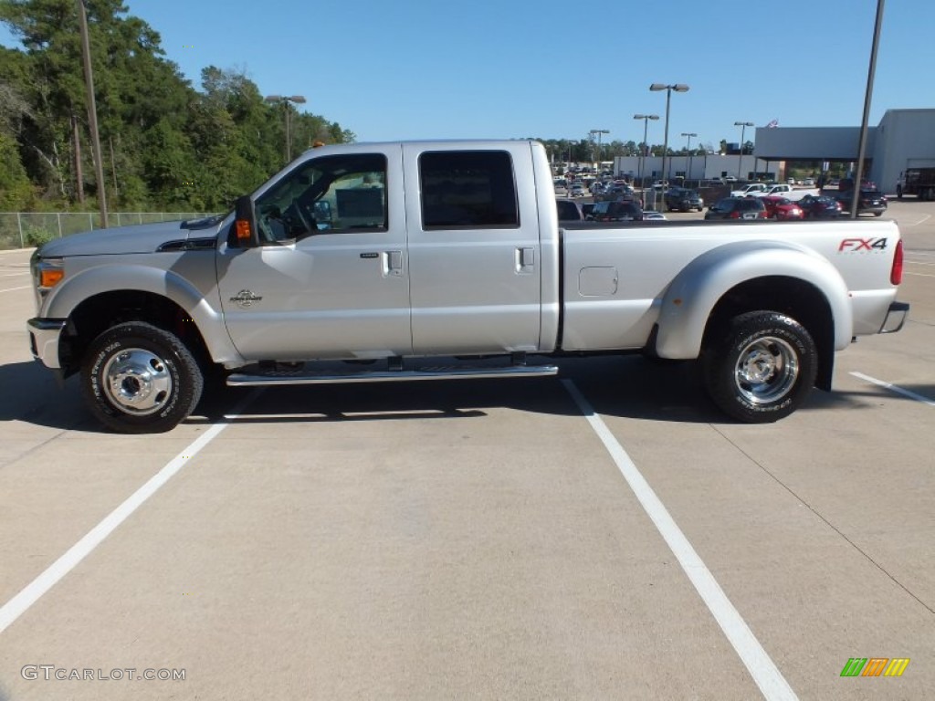 2012 F350 Super Duty Lariat Crew Cab 4x4 Dually - Ingot Silver Metallic / Black photo #9