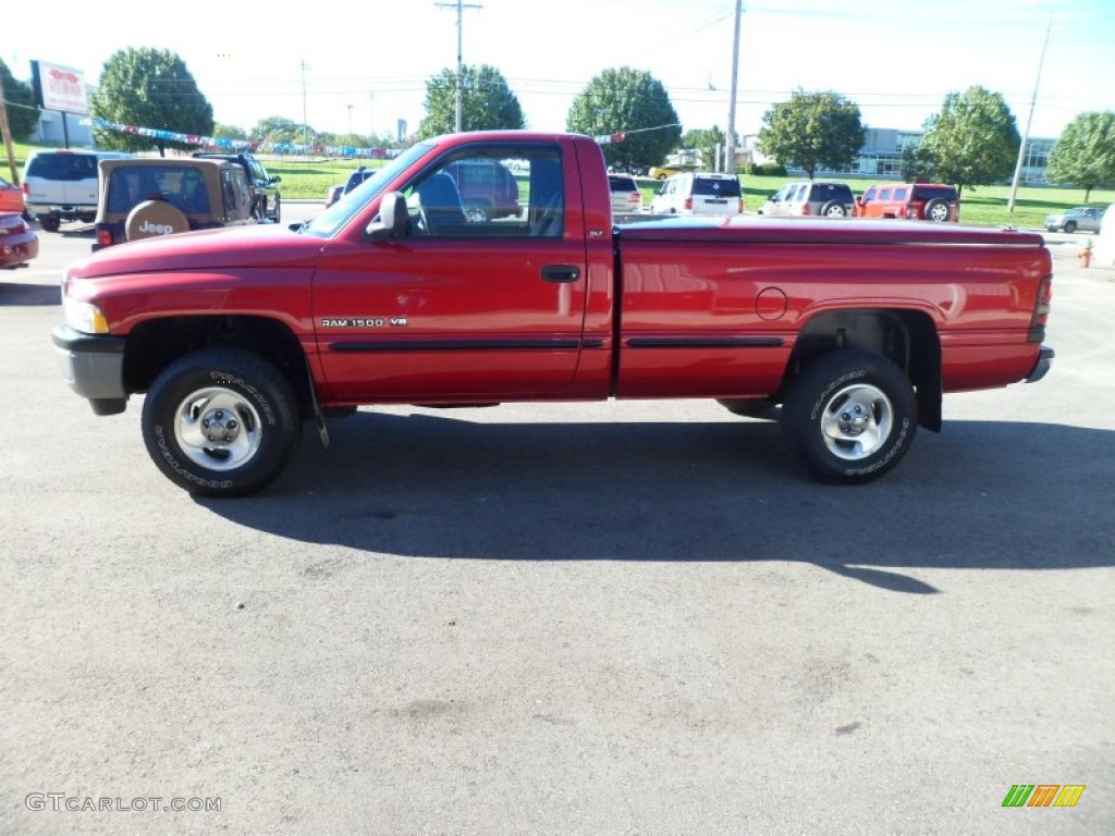 1999 Ram 1500 SLT Regular Cab 4x4 - Metallic Red / Mist Gray photo #1