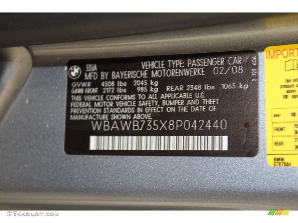 2008 3 Series 335i Coupe - Space Grey Metallic / Black photo #12