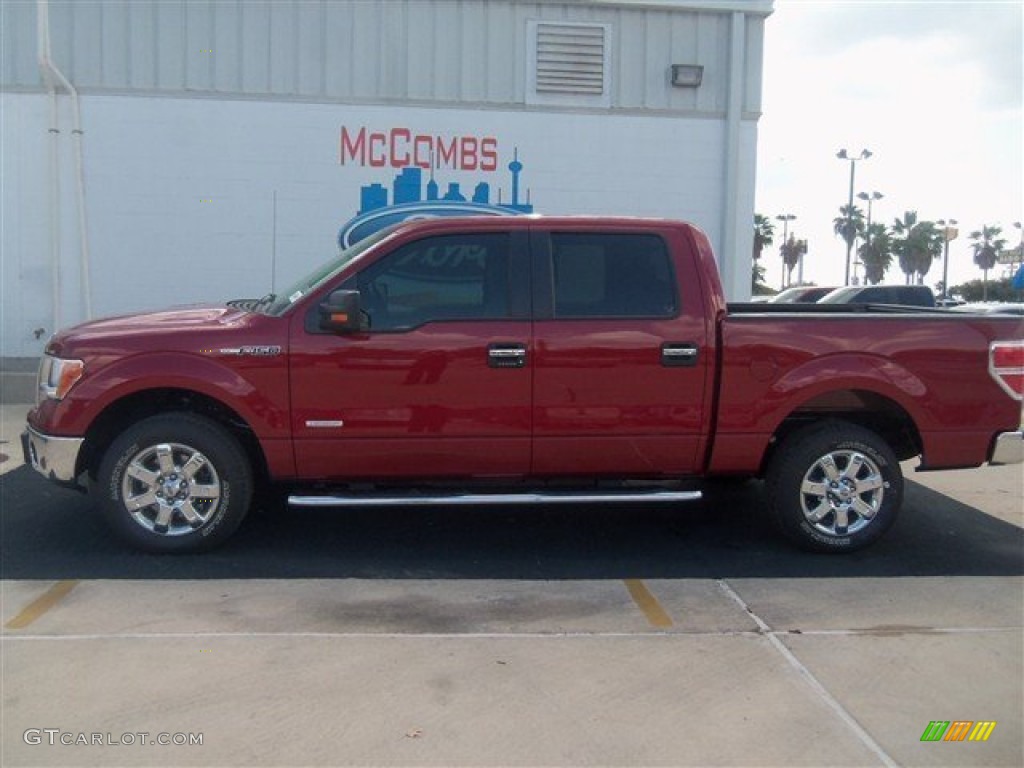 2013 F150 XLT SuperCrew - Ruby Red Metallic / Steel Gray photo #2