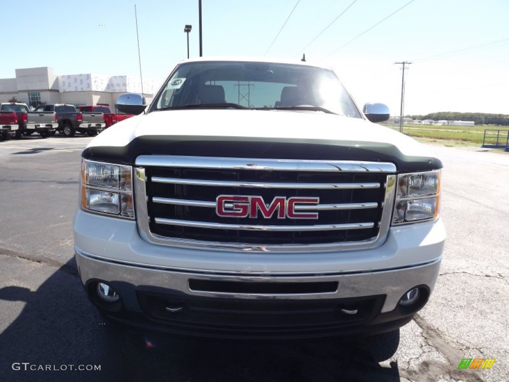 2013 Sierra 1500 SLT Crew Cab 4x4 - White Diamond Tricoat / Very Dark Cashmere/Light Cashmere photo #2
