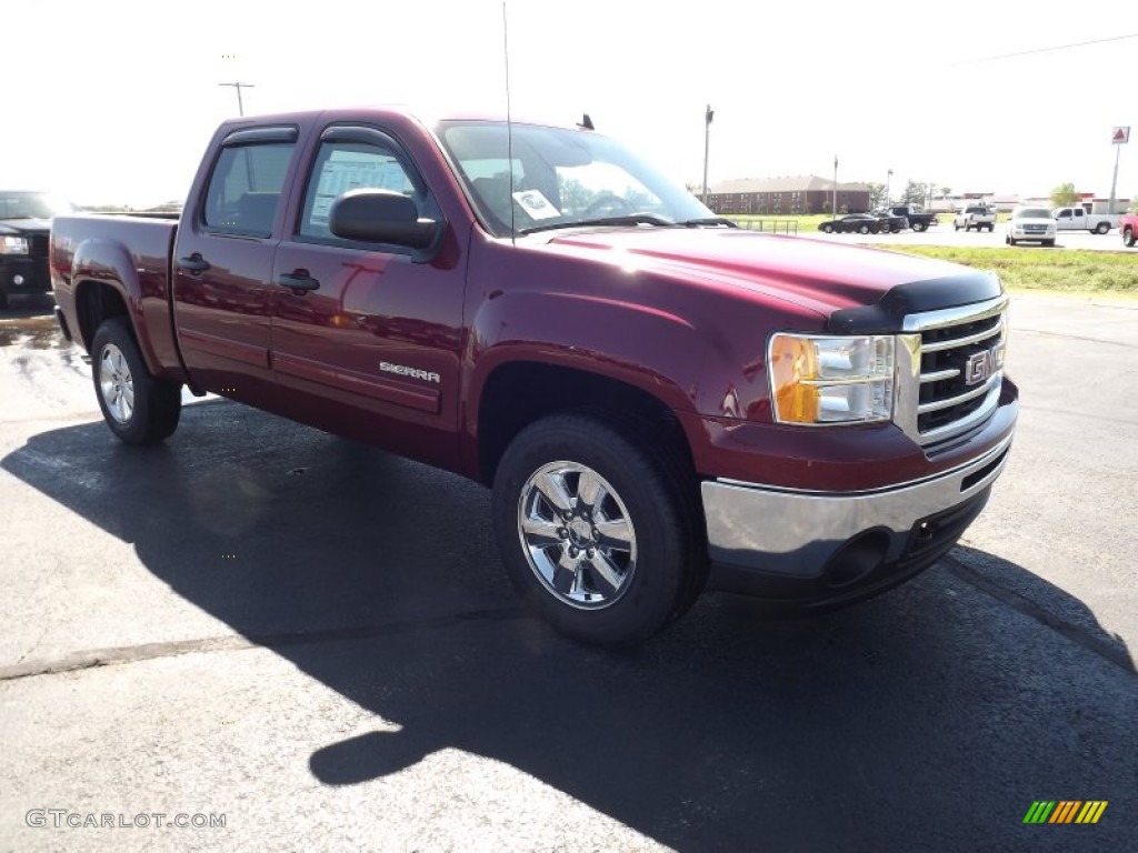 2013 Sierra 1500 SLE Crew Cab 4x4 - Sonoma Red Metallic / Very Dark Cashmere/Light Cashmere photo #3