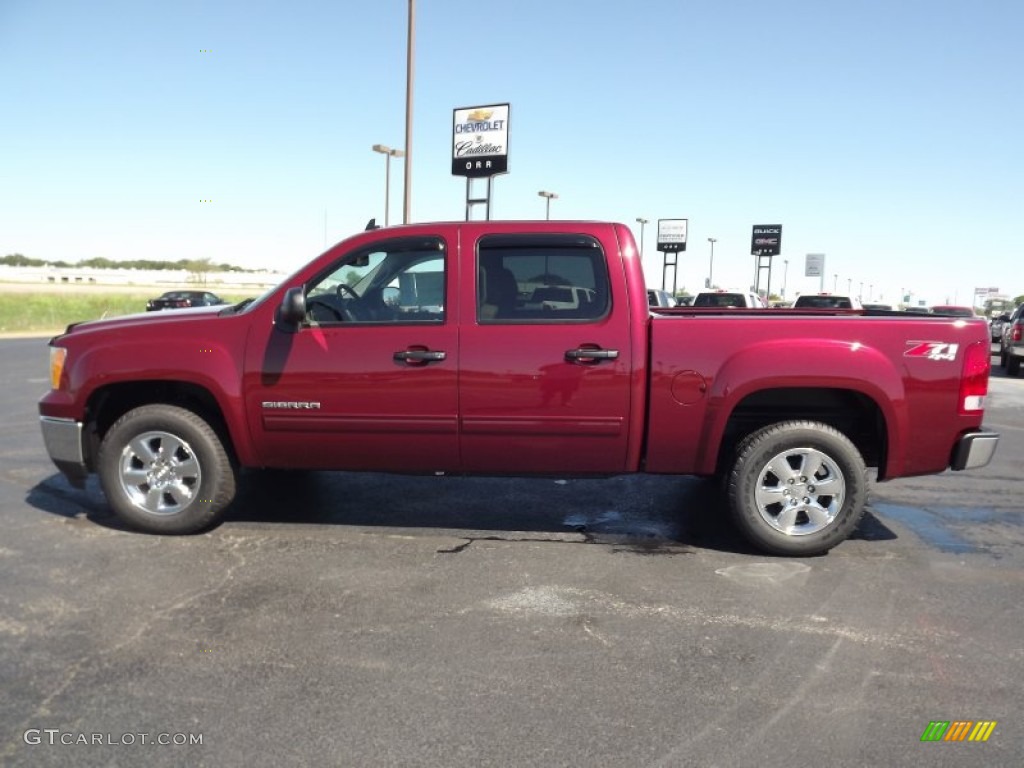 2013 Sierra 1500 SLE Crew Cab 4x4 - Sonoma Red Metallic / Very Dark Cashmere/Light Cashmere photo #8