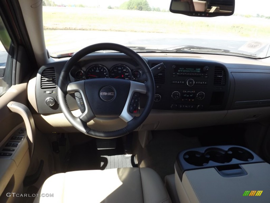 2013 Sierra 1500 SLE Crew Cab 4x4 - Sonoma Red Metallic / Very Dark Cashmere/Light Cashmere photo #9