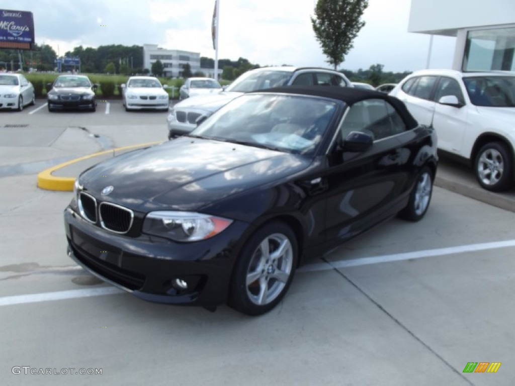 2013 1 Series 128i Convertible - Jet Black / Taupe photo #1
