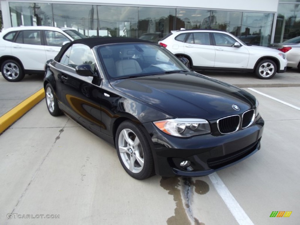 2013 1 Series 128i Convertible - Jet Black / Taupe photo #2