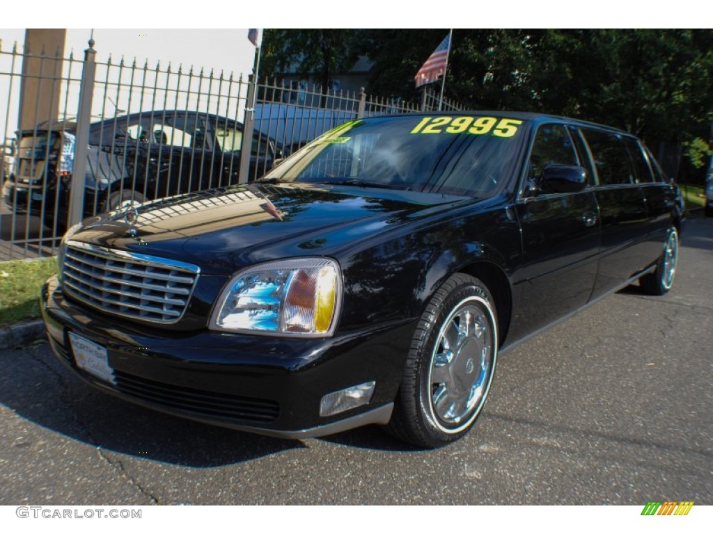 Sable Black 2001 Cadillac DeVille Limousine Exterior Photo #71032985