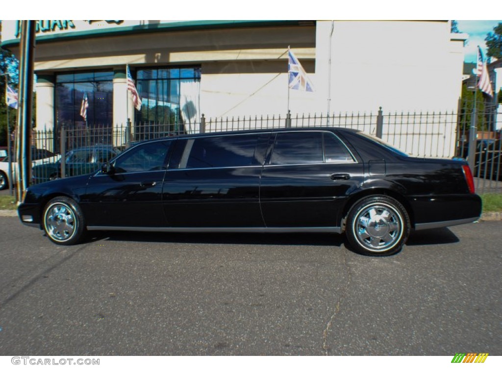 Sable Black 2001 Cadillac DeVille Limousine Exterior Photo #71033003