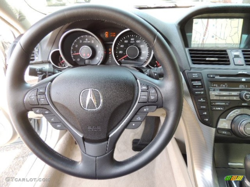 2010 Acura TL 3.5 Technology Taupe Steering Wheel Photo #71033330