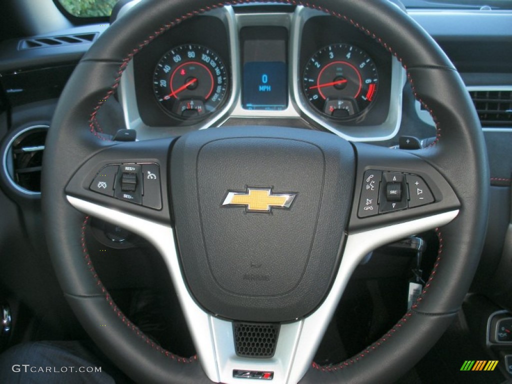 2013 Chevrolet Camaro ZL1 Convertible Black Steering Wheel Photo #71033981