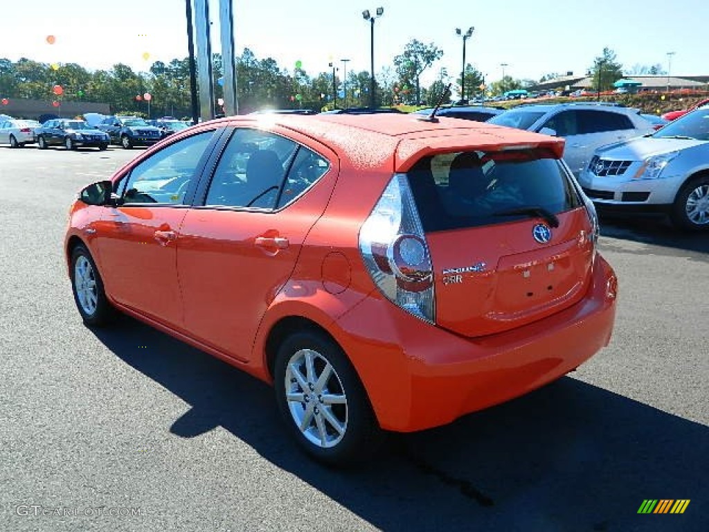 2012 Prius c Hybrid Three - Habanero / Light Blue Gray/Black photo #5