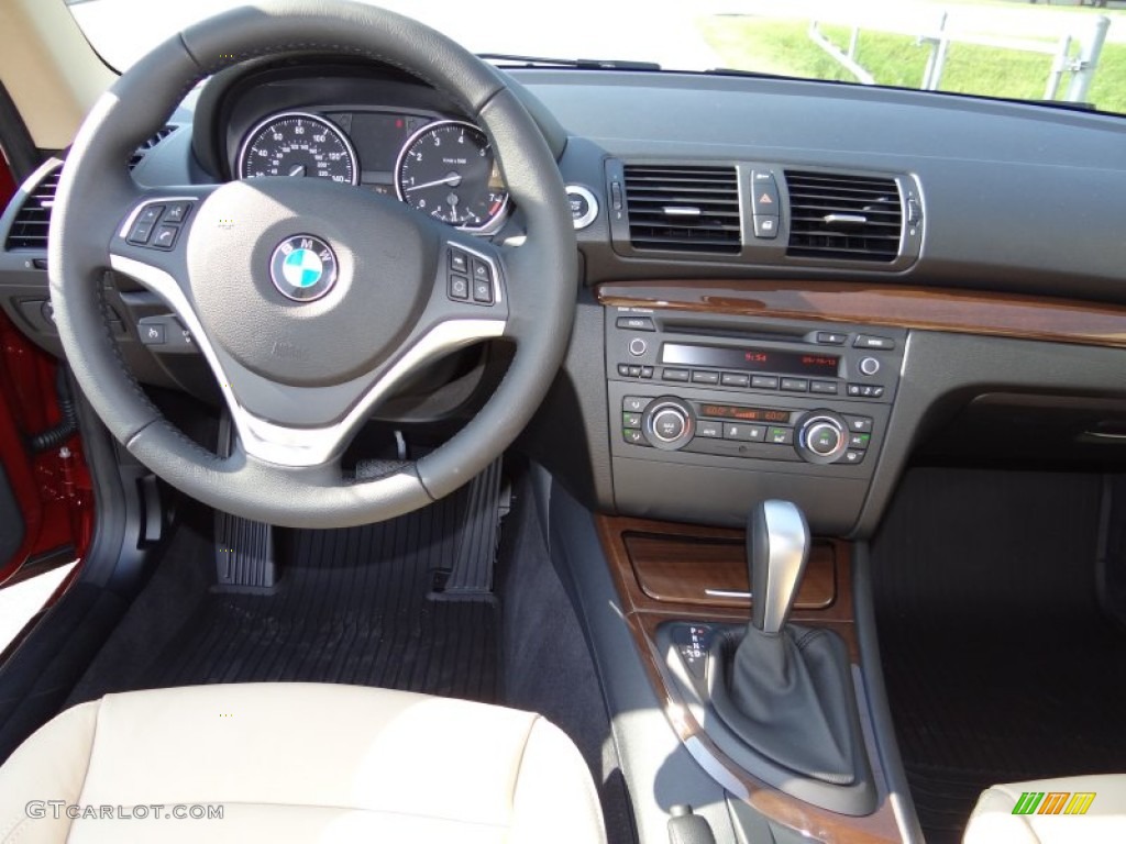 2013 BMW 1 Series 128i Coupe Savanna Beige Dashboard Photo #71035365