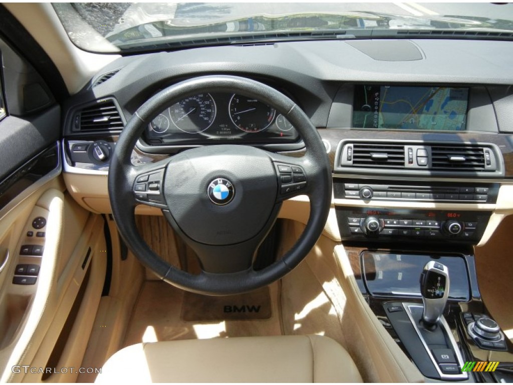 2011 BMW 5 Series 535i Sedan Venetian Beige Dashboard Photo #71037779