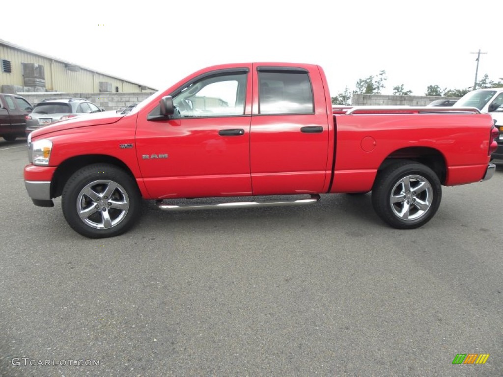 2008 Ram 1500 Big Horn Edition Quad Cab - Flame Red / Medium Slate Gray photo #2