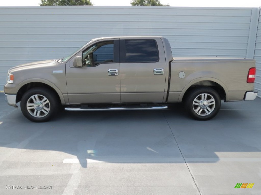 2005 F150 Lariat SuperCrew - Arizona Beige Metallic / Tan photo #5