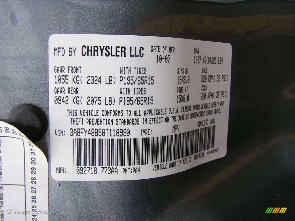 2008 PT Cruiser LX - Silver Steel Metallic / Pastel Slate Gray photo #16
