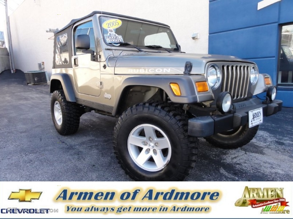 2005 Wrangler Rubicon 4x4 - Light Khaki Metallic / Khaki photo #1