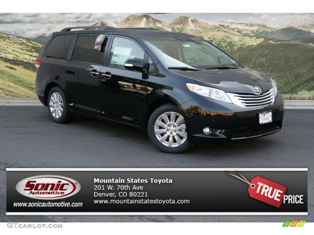 2013 Sienna Limited AWD - Black / Light Gray photo #1