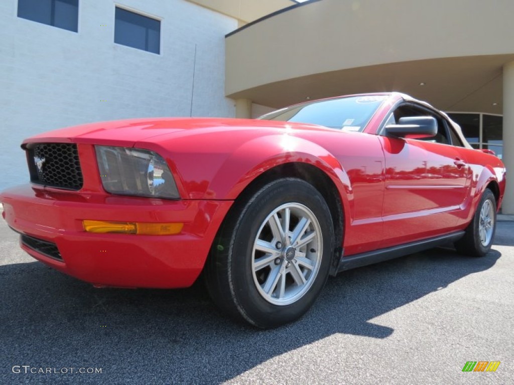 2006 Mustang V6 Premium Convertible - Torch Red / Light Parchment photo #1