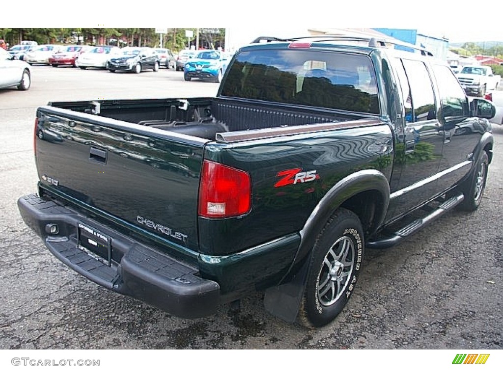 2003 S10 LS Crew Cab 4x4 - Dark Green Metallic / Graphite photo #8