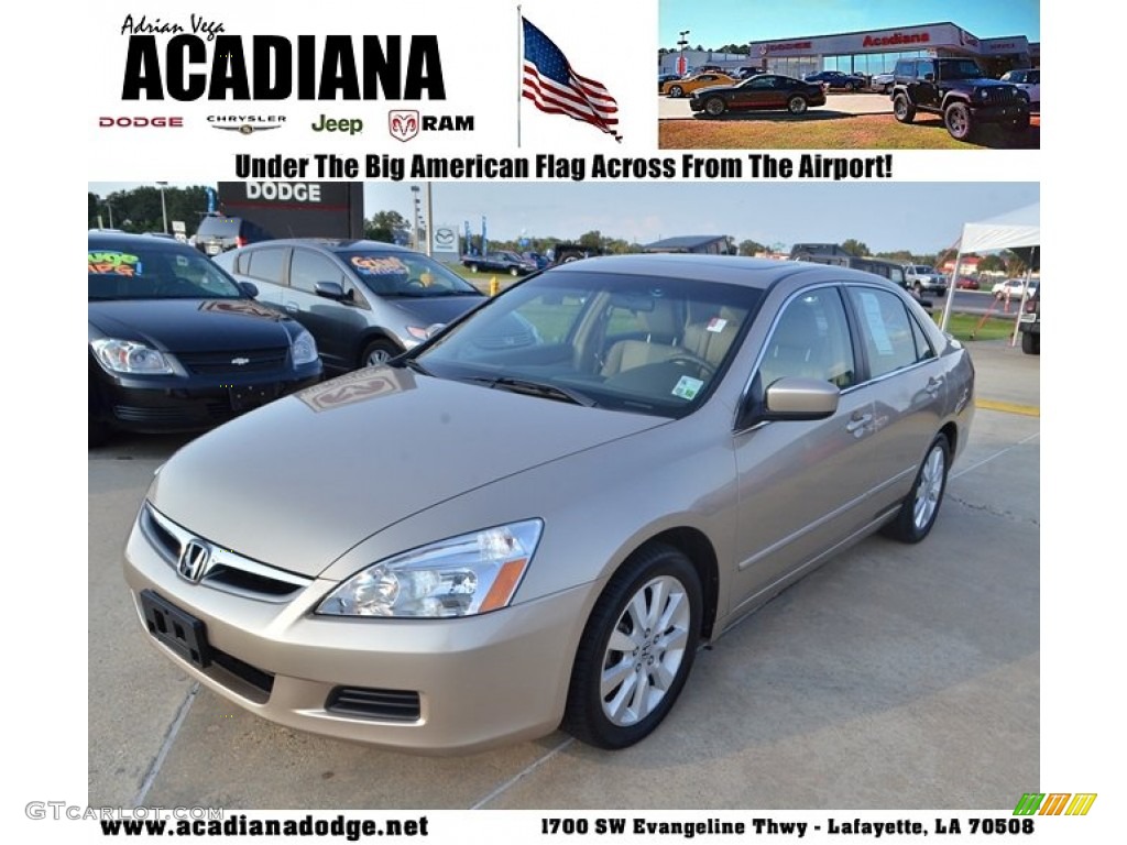 2007 Accord EX-L V6 Sedan - Desert Mist Metallic / Ivory photo #1