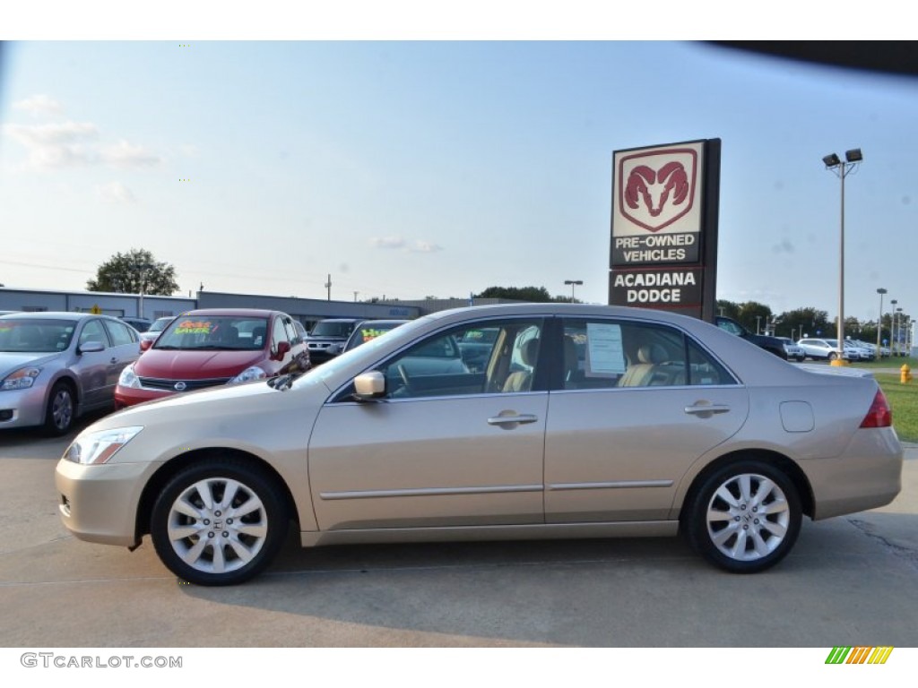 2007 Accord EX-L V6 Sedan - Desert Mist Metallic / Ivory photo #2