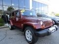 2008 Red Rock Crystal Pearl Jeep Wrangler Unlimited Sahara 4x4  photo #3