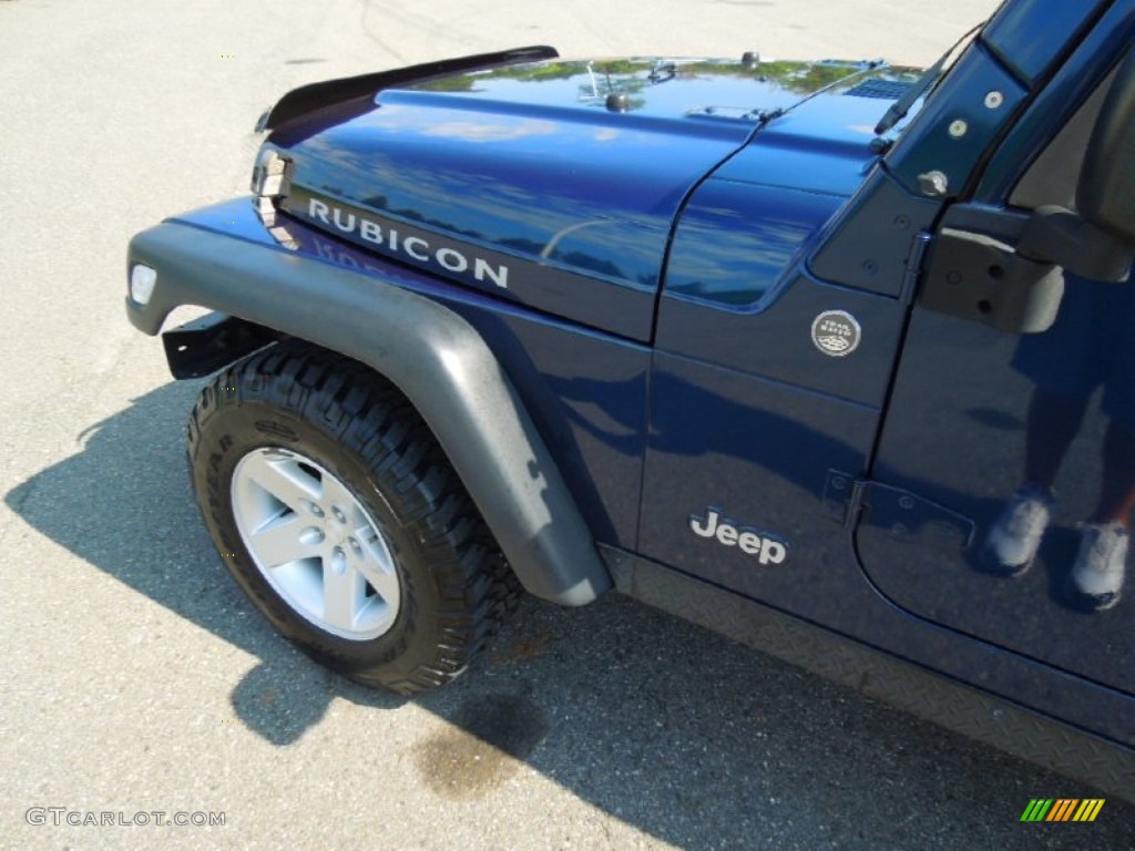 2005 Wrangler Rubicon 4x4 - Patriot Blue Pearl / Khaki photo #7
