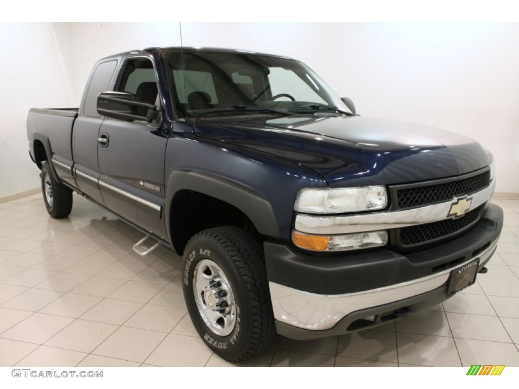 2002 Silverado 2500 LS Extended Cab - Indigo Blue Metallic / Graphite photo #1