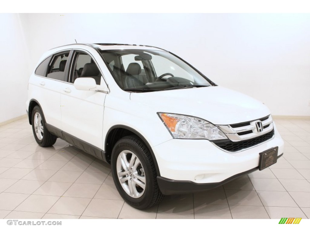 2010 CR-V EX-L AWD - Taffeta White / Gray photo #1