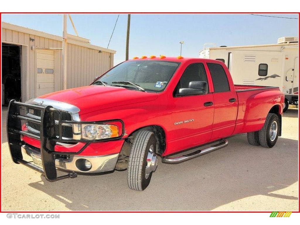 2003 Ram 3500 SLT Quad Cab Dually - Flame Red / Taupe photo #1