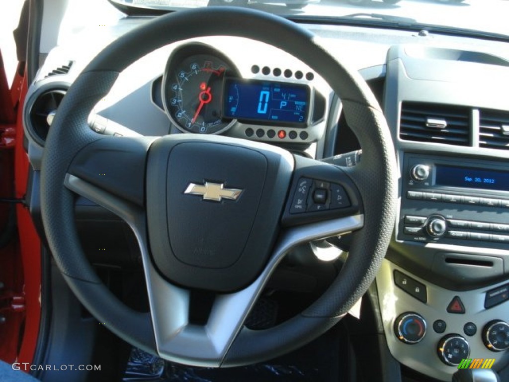 2013 Chevrolet Sonic LS Hatch Jet Black/Dark Titanium Steering Wheel Photo #71067175