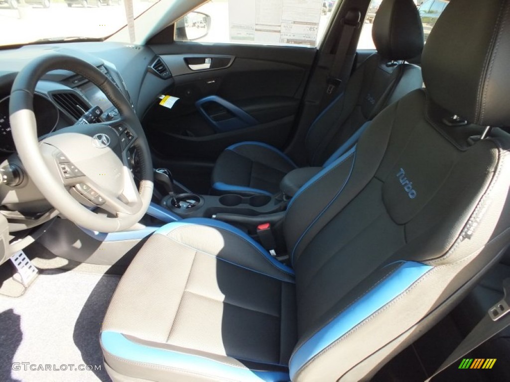 2013 Veloster Turbo - Elite White Pearl / Blue photo #3