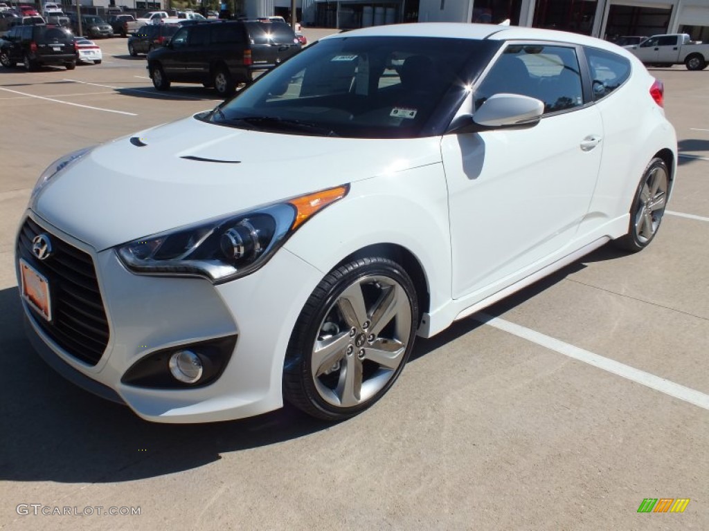 2013 Veloster Turbo - Elite White Pearl / Blue photo #9