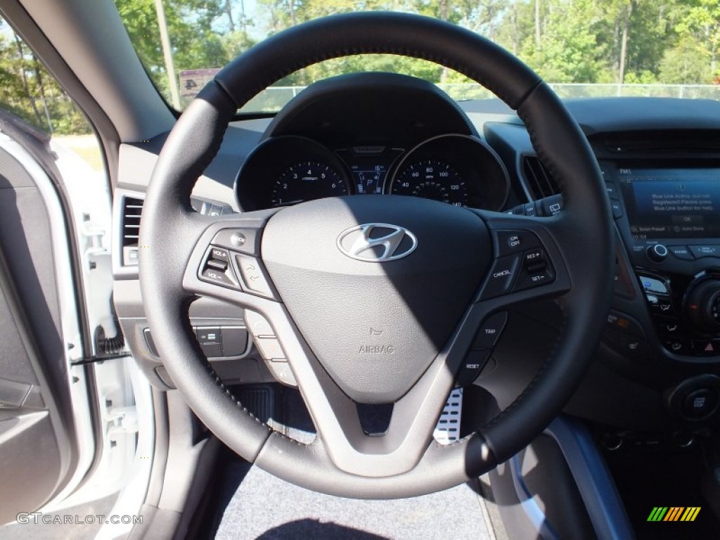 2013 Veloster Turbo - Elite White Pearl / Blue photo #13
