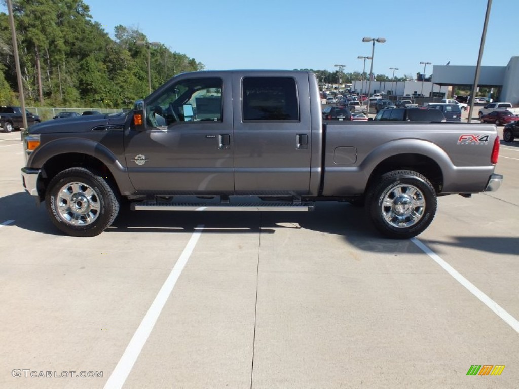 2012 F250 Super Duty Lariat Crew Cab 4x4 - Sterling Grey Metallic / Black photo #8