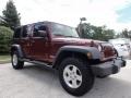 2010 Red Rock Crystal Pearl Jeep Wrangler Unlimited Rubicon 4x4  photo #5