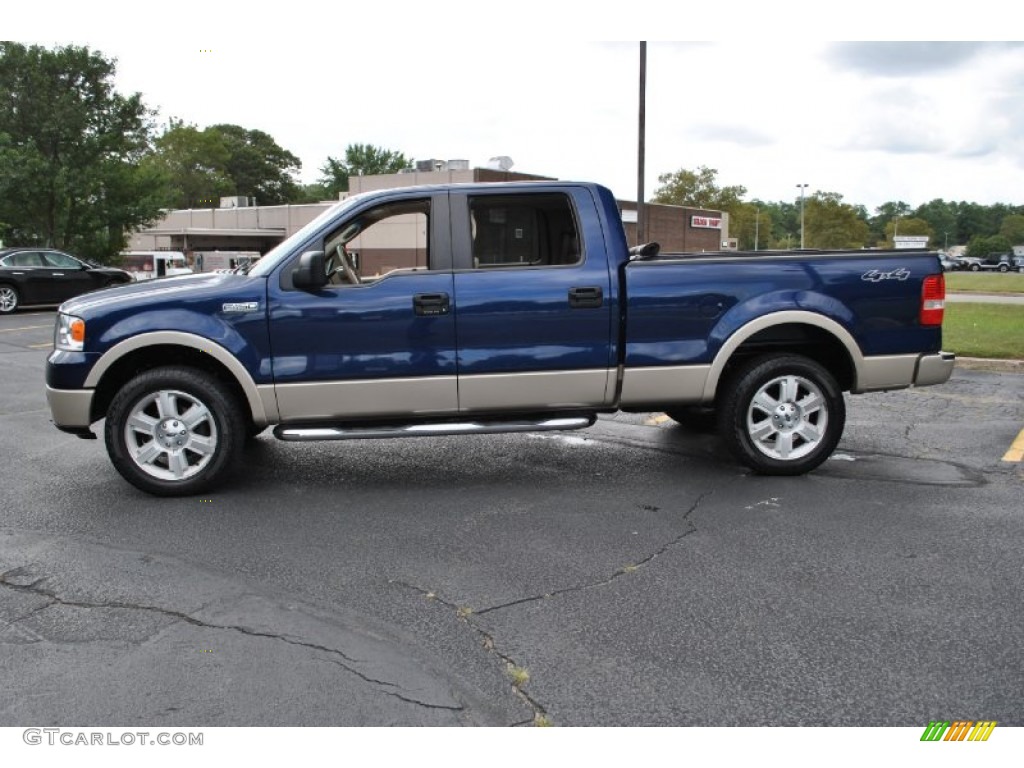 Dark Blue Pearl Metallic 2007 Ford F150 Lariat SuperCrew 4x4 Exterior Photo #71075386