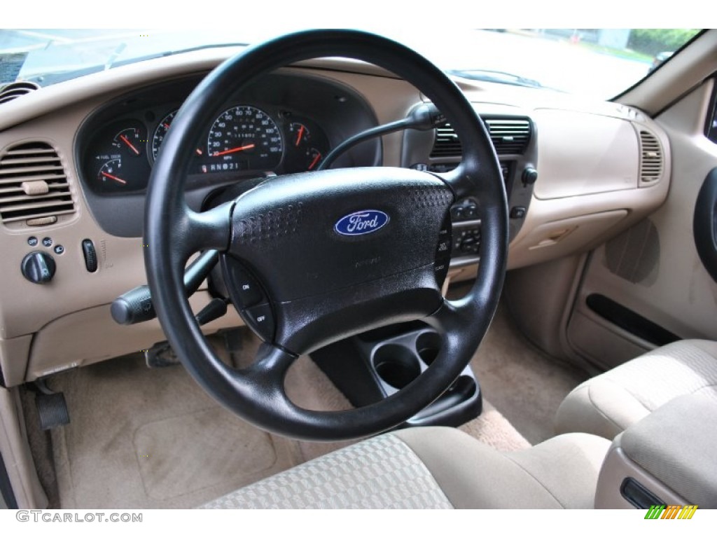 2001 Mazda B-Series Truck B4000 SE Cab Plus 4x4 Tan Steering Wheel Photo #71075845