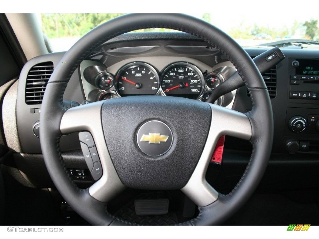 2013 Chevrolet Silverado 3500HD LT Crew Cab 4x4 Dually Ebony Steering Wheel Photo #71078641