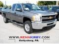 Graystone Metallic - Silverado 2500HD Work Truck Extended Cab 4x4 Photo No. 1