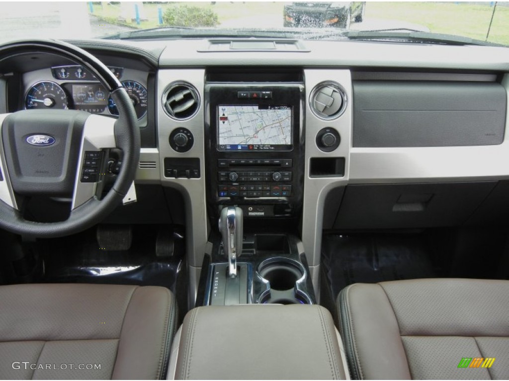 2012 Ford F150 Platinum SuperCrew 4x4 Platinum Sienna Brown/Black Leather Dashboard Photo #71079001