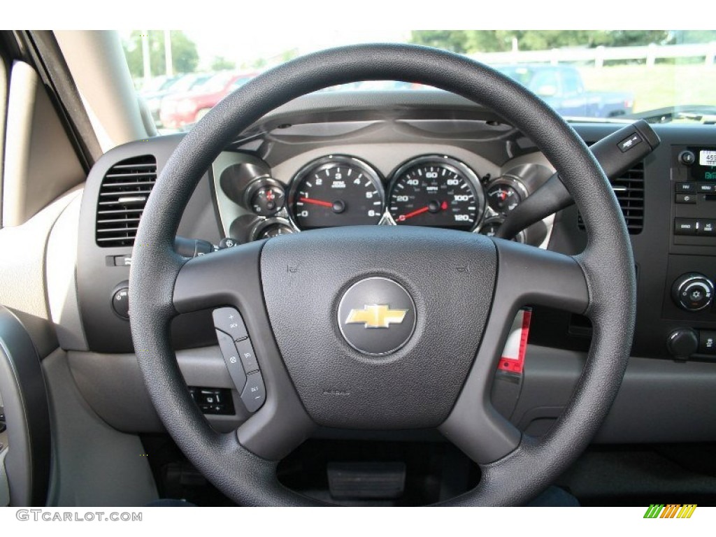 2013 Chevrolet Silverado 2500HD Work Truck Extended Cab 4x4 Dark Titanium Steering Wheel Photo #71079088