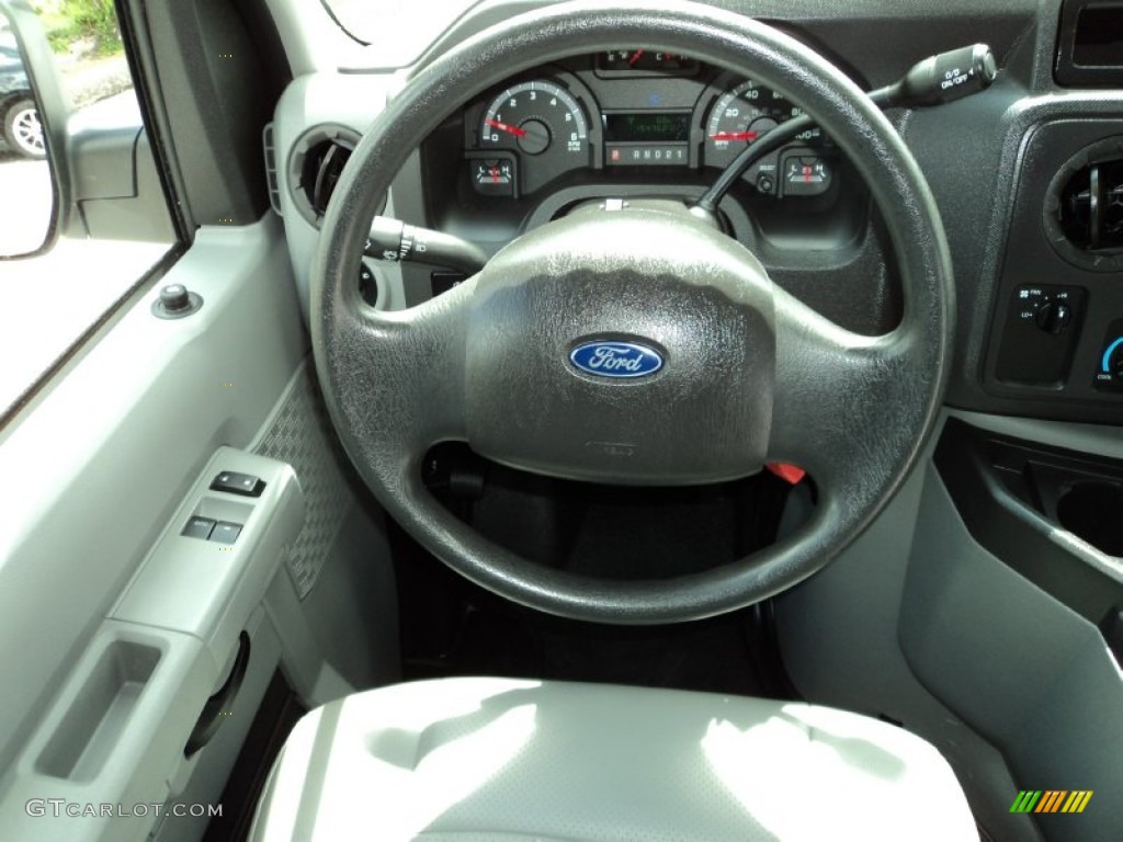 2012 Ford E Series Van E250 Extended Cargo Medium Flint Steering Wheel Photo #71079553