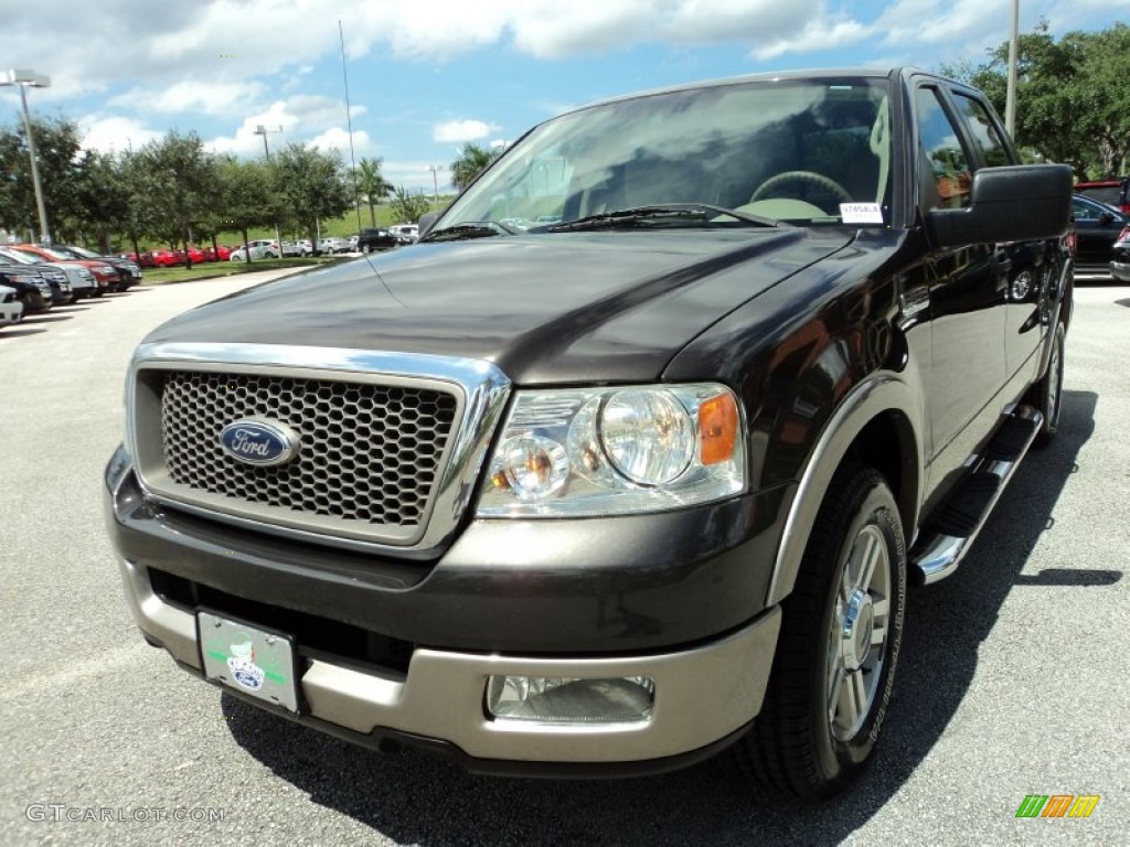 2005 F150 Lariat SuperCrew - Dark Stone Metallic / Tan photo #14