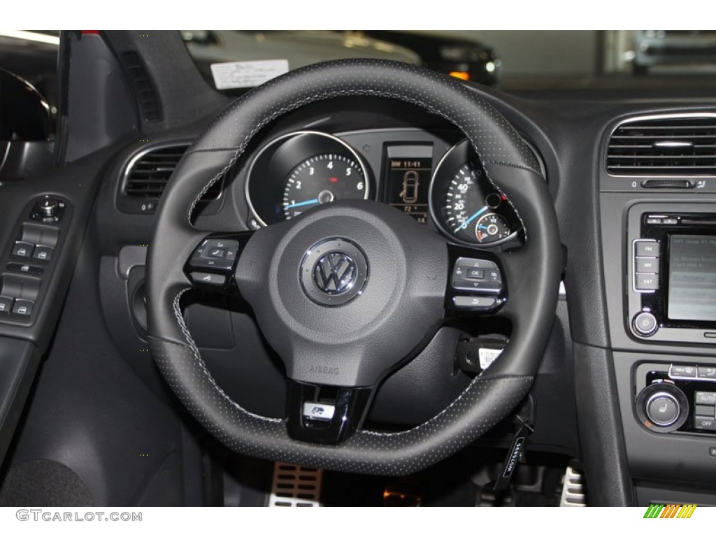 2013 Volkswagen Golf R 4 Door 4Motion Titan Black Steering Wheel Photo #71080318
