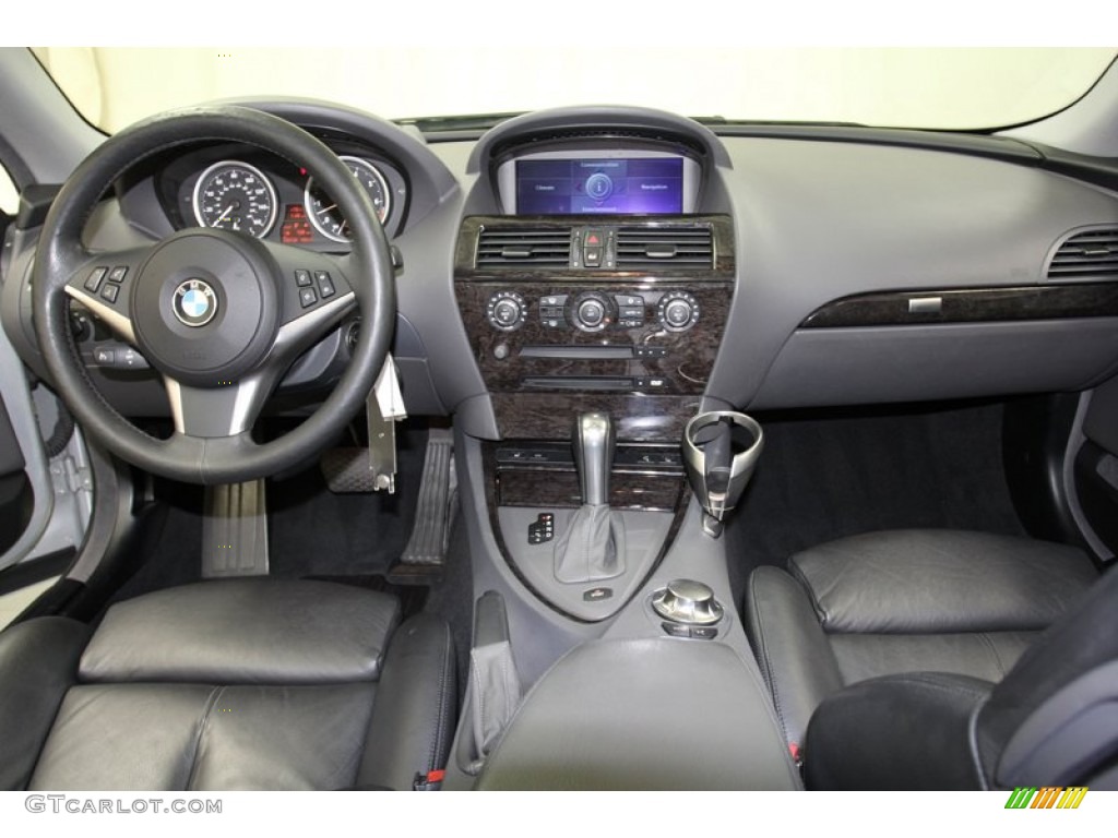 2005 BMW 6 Series 645i Coupe Black Dashboard Photo #71082625