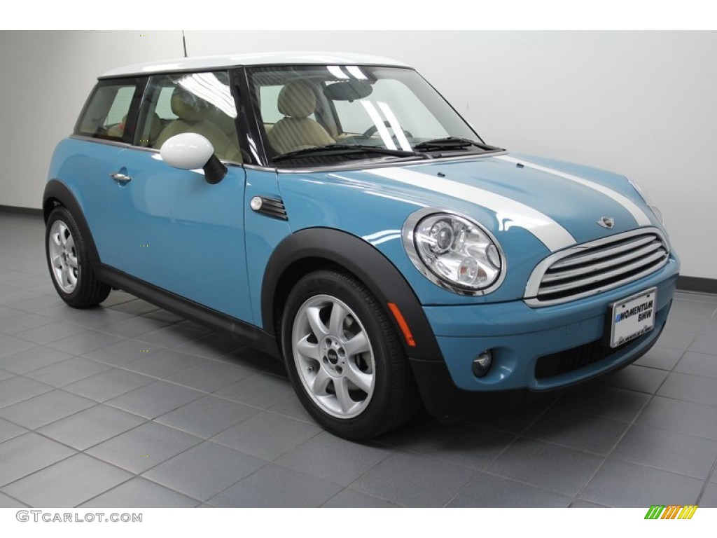 2010 Cooper Hardtop - Oxygen Blue / Gravity Tuscan Beige Leather photo #1