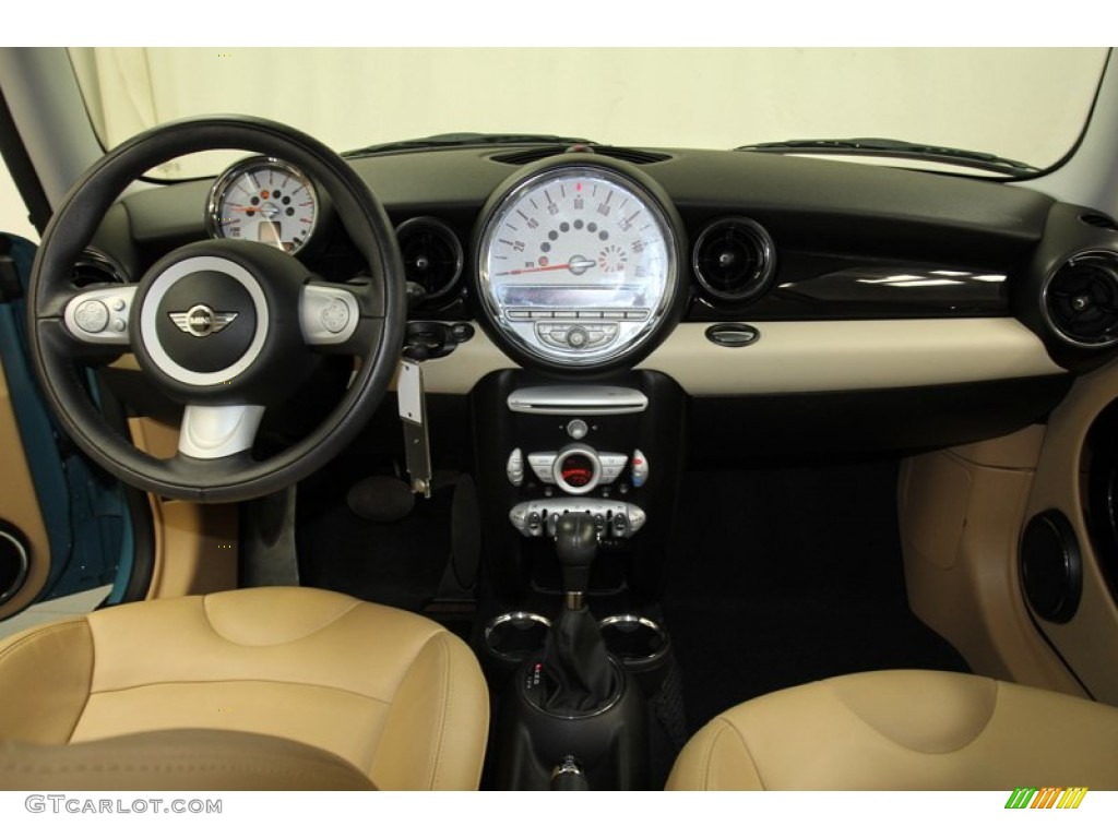 2010 Mini Cooper Hardtop Gravity Tuscan Beige Leather Dashboard Photo #71084200