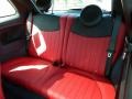 2012 Fiat 500 Pelle Rosso/Nera (Red/Black) Interior Rear Seat Photo